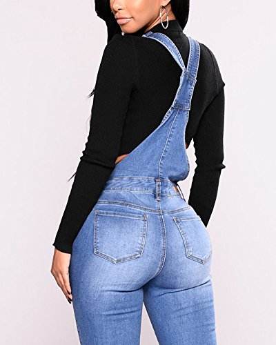 ShiFan Donna Salopette in Jeans Overall Stretti