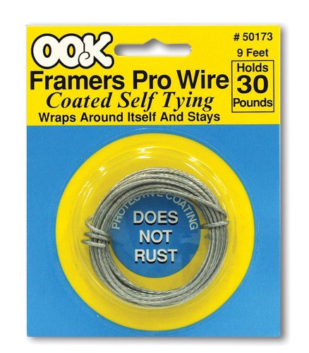 Ook Picture Hanging Wire Stainless Steel (9') 30Lb,Silver #TOP1