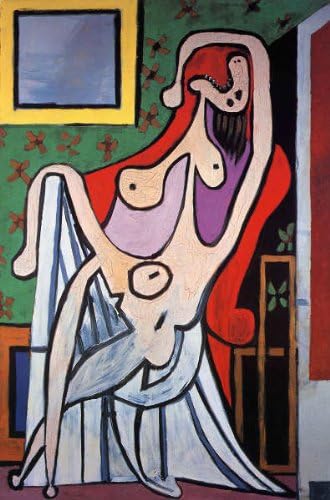 Amazon ピカソ 赤い肘掛け椅子ノ裸婦 プリキャンバス複製画 ポスター仕上げ 8号相当サイズ 置物 オブジェ オンライン通販