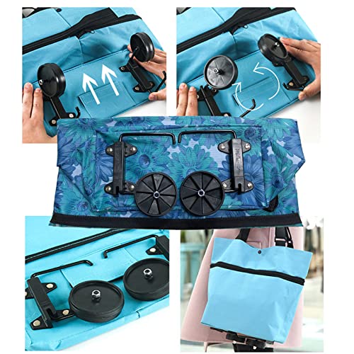 NAUDILIFE Faltbare Einkaufstasche klappbar Seitentaschen, als Einkaufstrolley tragbar Tragetasche nutzbar Faltbare… – Bild 8