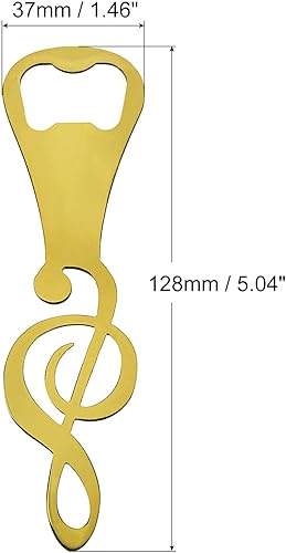 Miniatura 2 de uxcell Abrebotellas, 2 unidades, abridor de botellas de cerveza de metal, abrebotellas planas de notas musicales, regalos geniales para amantes de