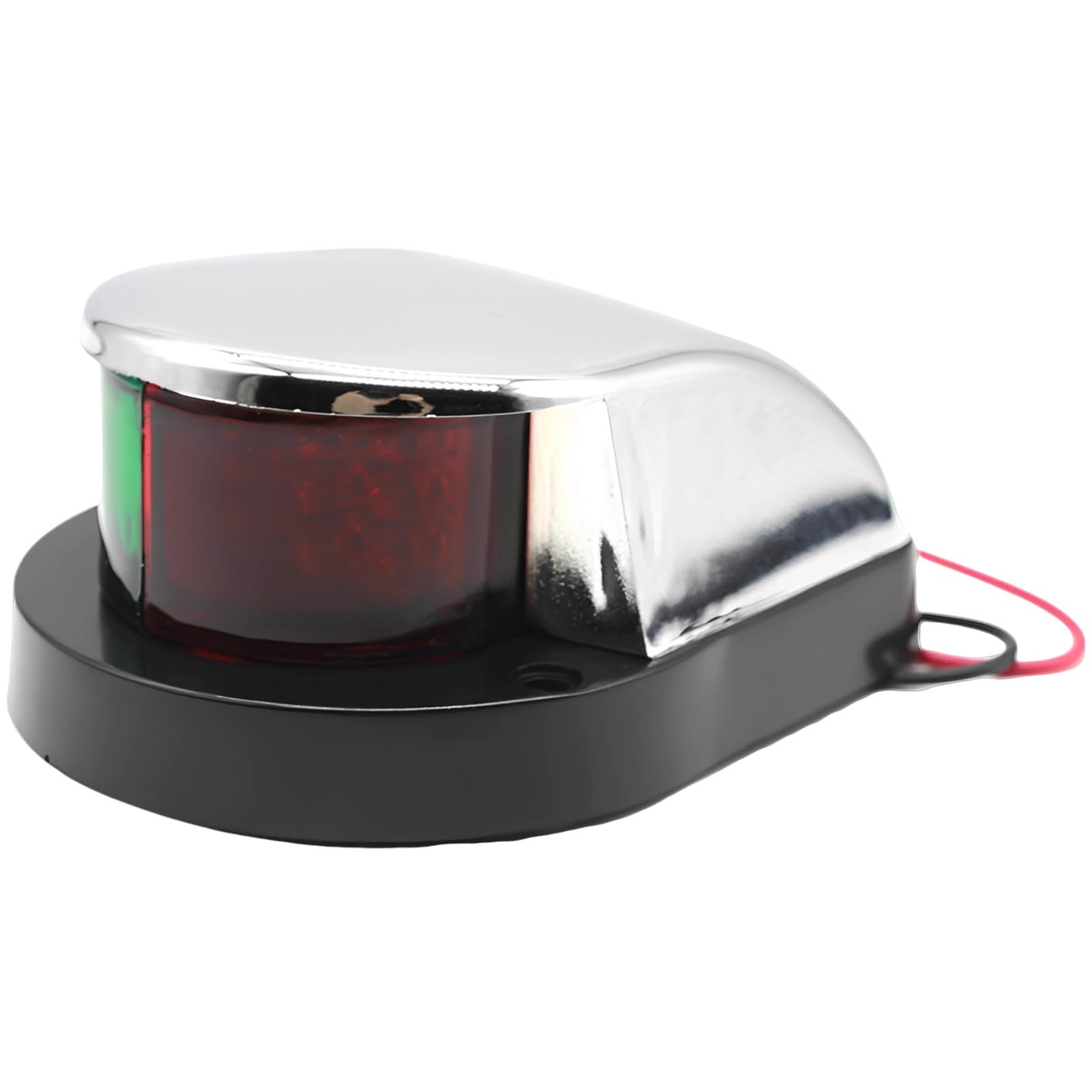 Generisch Luci di navigazione a LED per barche da 12 V DC, luce di posizione marina con raggio di visione di 2 km, luce compatta a prova di spruzzi con alloggiamento argentato, luce laterale rossa e