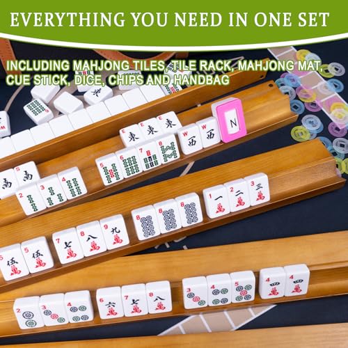 American Mahjong Set completo con accesorios y maletín miniatura 2