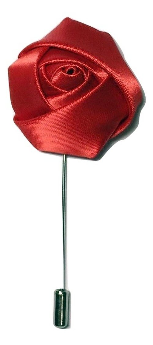 L&L® Rose Flower Corsage Boutonniere Stick Silky Lapel Buttonhole Grooms Wedding UK (Red)