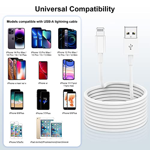 Image of Susnwere 16ft /5M Apple MFi Certified Lightning Cable, iPhone Fast Charging Cord for Apple iPhone 13 /12 /11 /X /8 /7, iPad