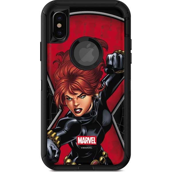 Skinit Decal Phone Skin Compatible with OtterBox Defender iPhone X/XS - Officially Licensed Marvel Black Widow Natasha Romanova Design