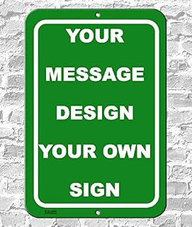 Personalized Custom Green Aluminum Metal Sign with Your Name! (12x18 Green w/White, Vertical)
