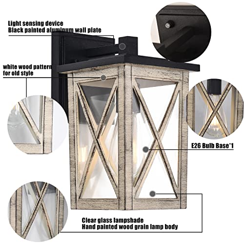 Mo&Ok Outdoor Porch Light Dusk To Dawn Aluminum Waterproof Wall Sconce Lantern Farmhouse Outdoor Wall Lamp Light Fixture E26 Socket #TOP5