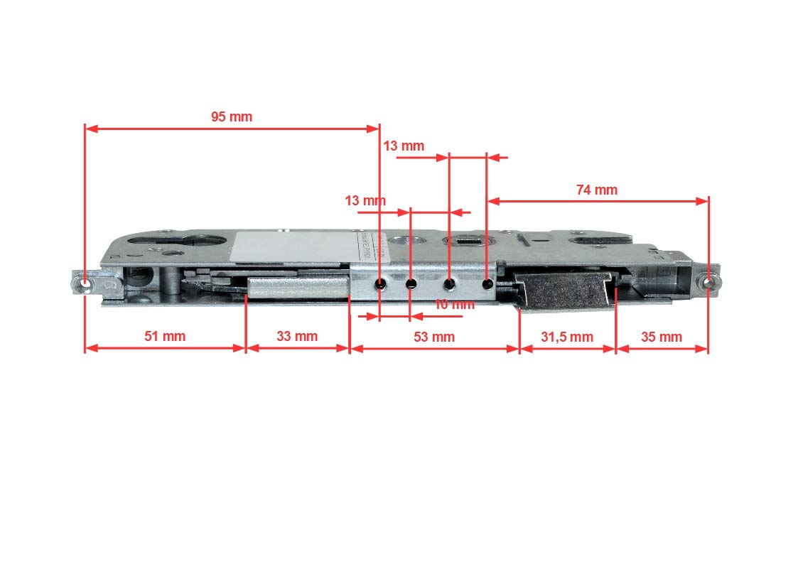GU Secury Automatic Reparatur Schlosskasten Hauptschloss 6-31133-01-0-1 oder auch K-20044-CF-0-1, Dornmaß: 33mm (30mm) / Entfernung: 92mm, incl. SN-TEC® Montagematerial & SN-TEC® Montageanleitung