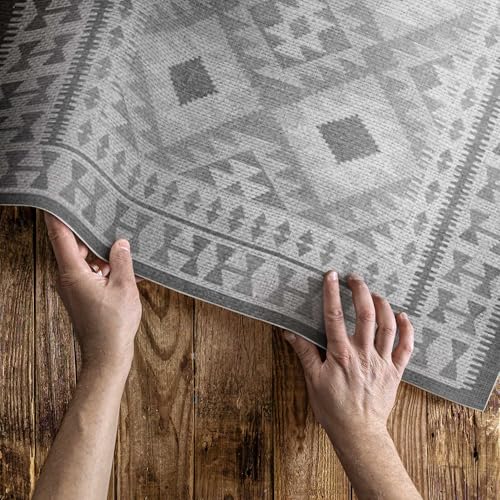 Tapis d'extérieur 140x210 cm en PVC imperméable pour balcon et terrasse rectangle - 5