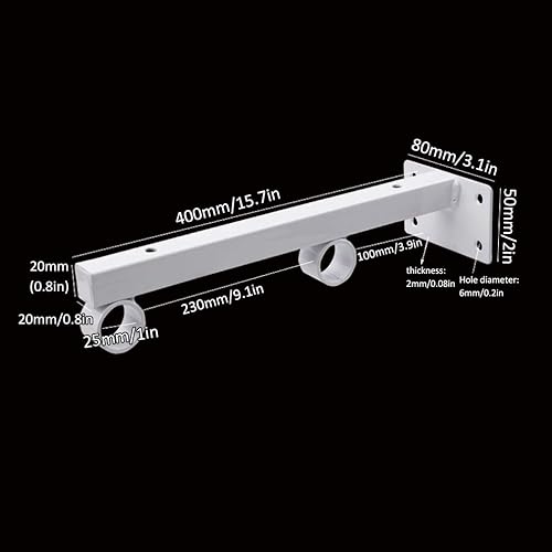 Miniatura 9 de Soporte de estante de tubo cuadrado con anillo, soporte oculto de hierro en ángulo recto para montaje en pared, soportes de estantería de gancho,