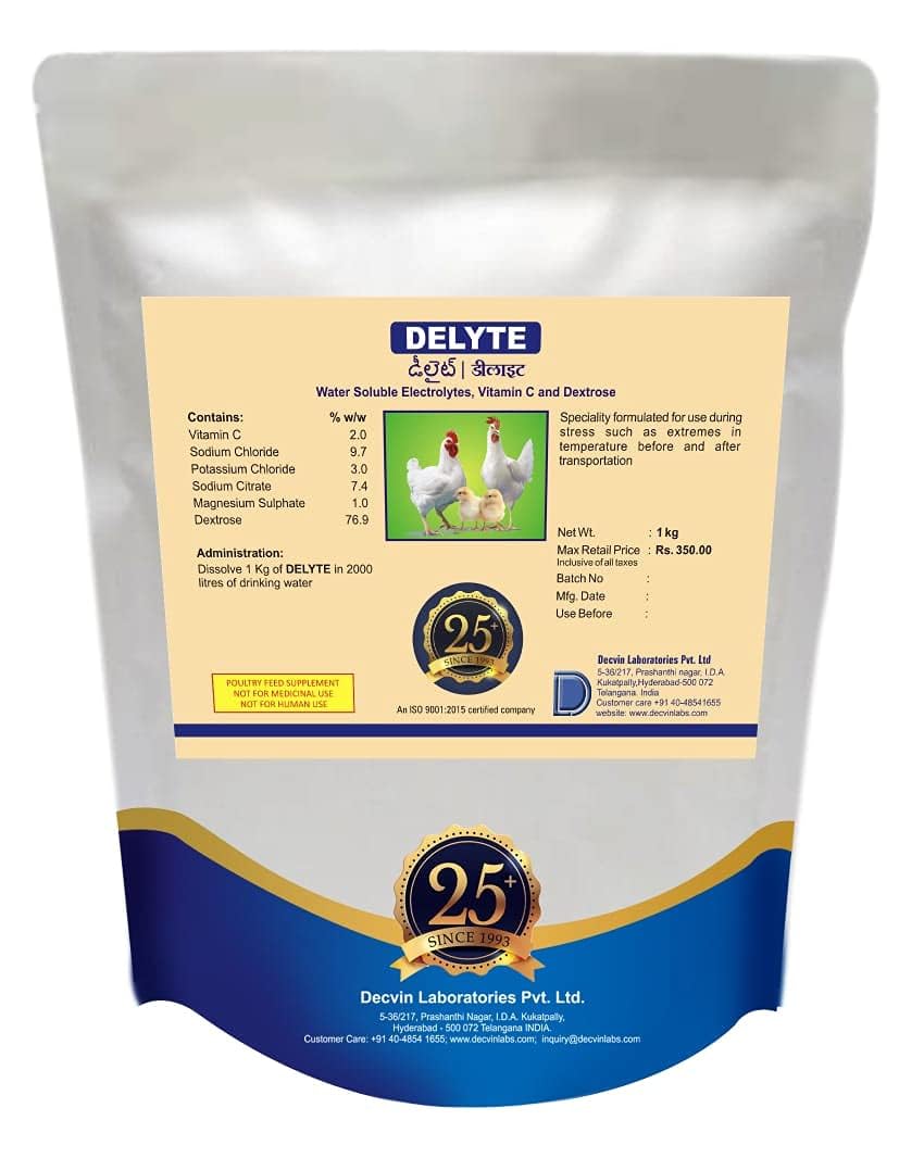 DECVIN DELYTE Poultry and Bird Vitamin Supplements, Enzymes and Probiotics Poultry Feed Supplement with Vitamin A, B2, D3, B12, K/B-Complex & Vitamin E (1 kg, DELYTE) (B08MTYCR8J) Amazon Price History, Amazon Price Tracker