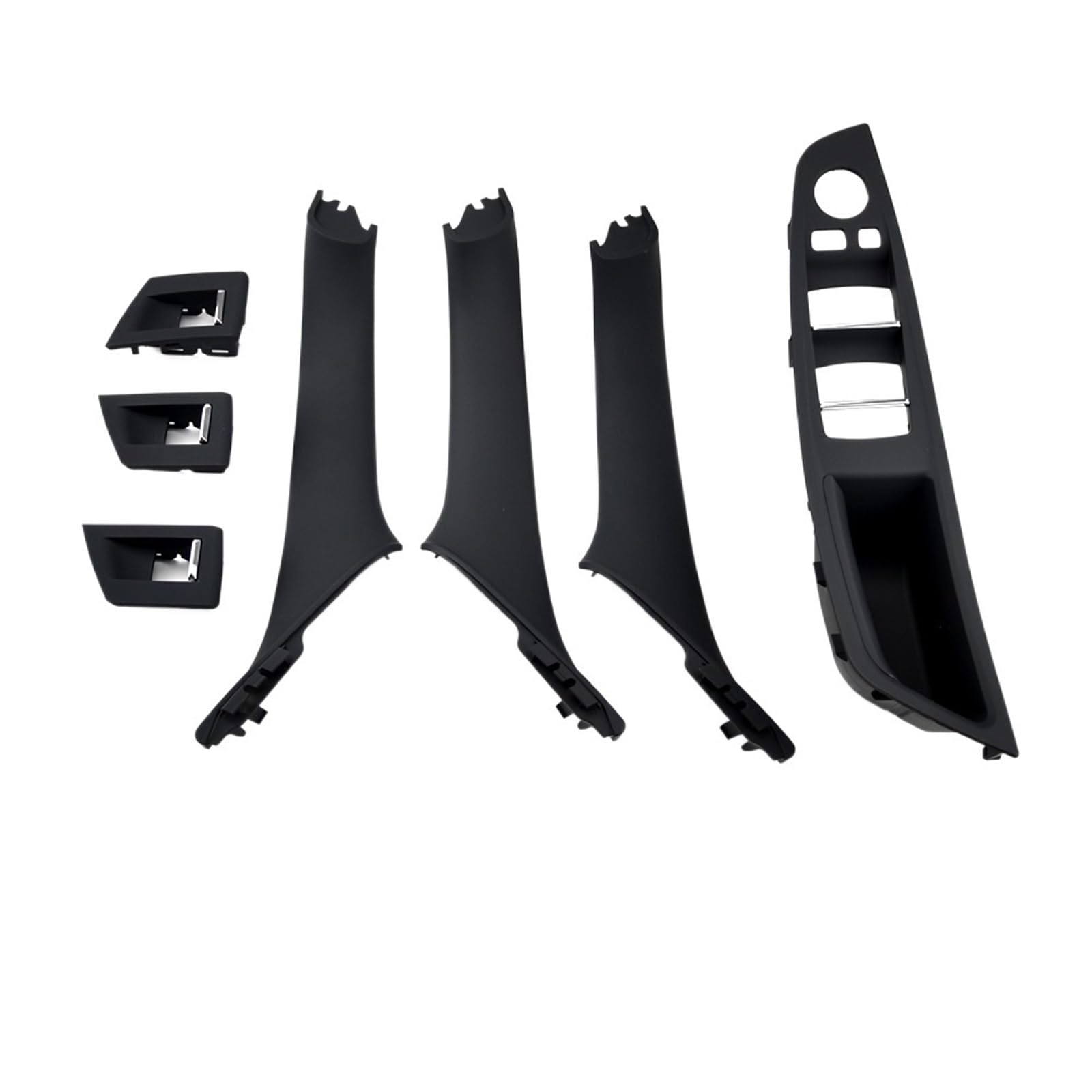 OEXRIGRU Car Interior Door Handles for BMW 5 Series F10/F11/F18 2010-2017 Car Inner Door Handle Panel Pull Trim Cover(Black RHD 7PCS)