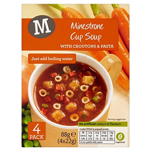 Morrisons Minestrone Cup Soup with Croutons 4 x 22g