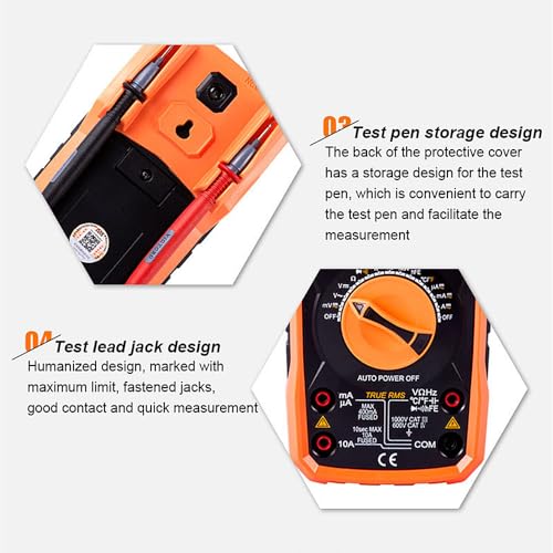 Image of Victor /RuoShui VC97 Digital Multimeter Tester, 3999 Counts, Voltage Meter with Non-Contact Voltage Tester, Measures AC /DC Voltage & Current Resistance Capacitance Frequency (Victor VC97)