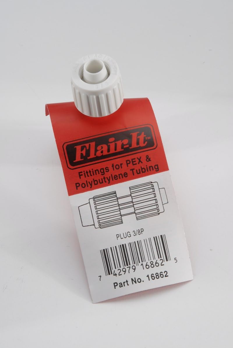 Fitting Plug/Fitting Cap Flair-It 3/8 Inch Plug White Plastic Single With Barcoded