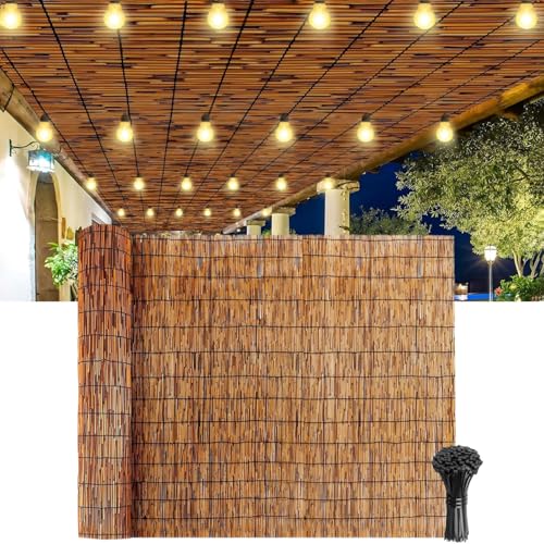 Velatería De Privacidad De Caña, Rollos De Cerca De Bambú, Garden Reed Fence 2 Pies 3 Pies 4 Pies 5 Pies 6 Pies De Altura Para Exteriores, Galería, Proyección De Privacid(Size:6 x 32.8 FT (1.8 x 10M))