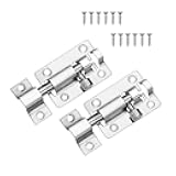 Lpraer 2 Pack Slide Latch Lock 2 Inch Barrel Bolt Lock with Screws Heavy Duty Stainless Steel Slide Lock for Door Bedroom Chest Cabinet Window Fence