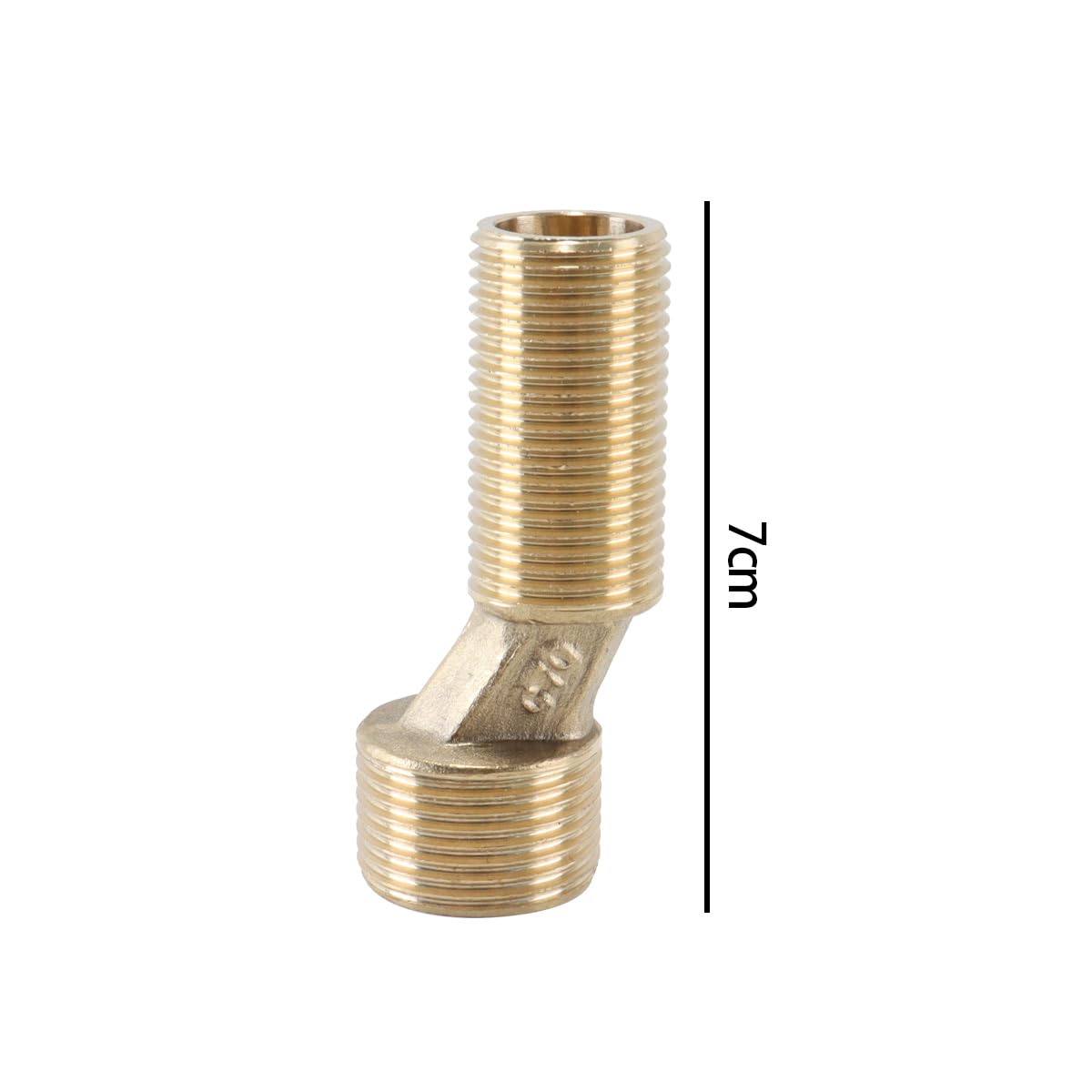 Adaptador de bañera con rosca macho G1/2 a G3/4, paquete de 2, latón, brazo oscilante excéntrico para grifo, montaje en pared (amarillo), 7 cm