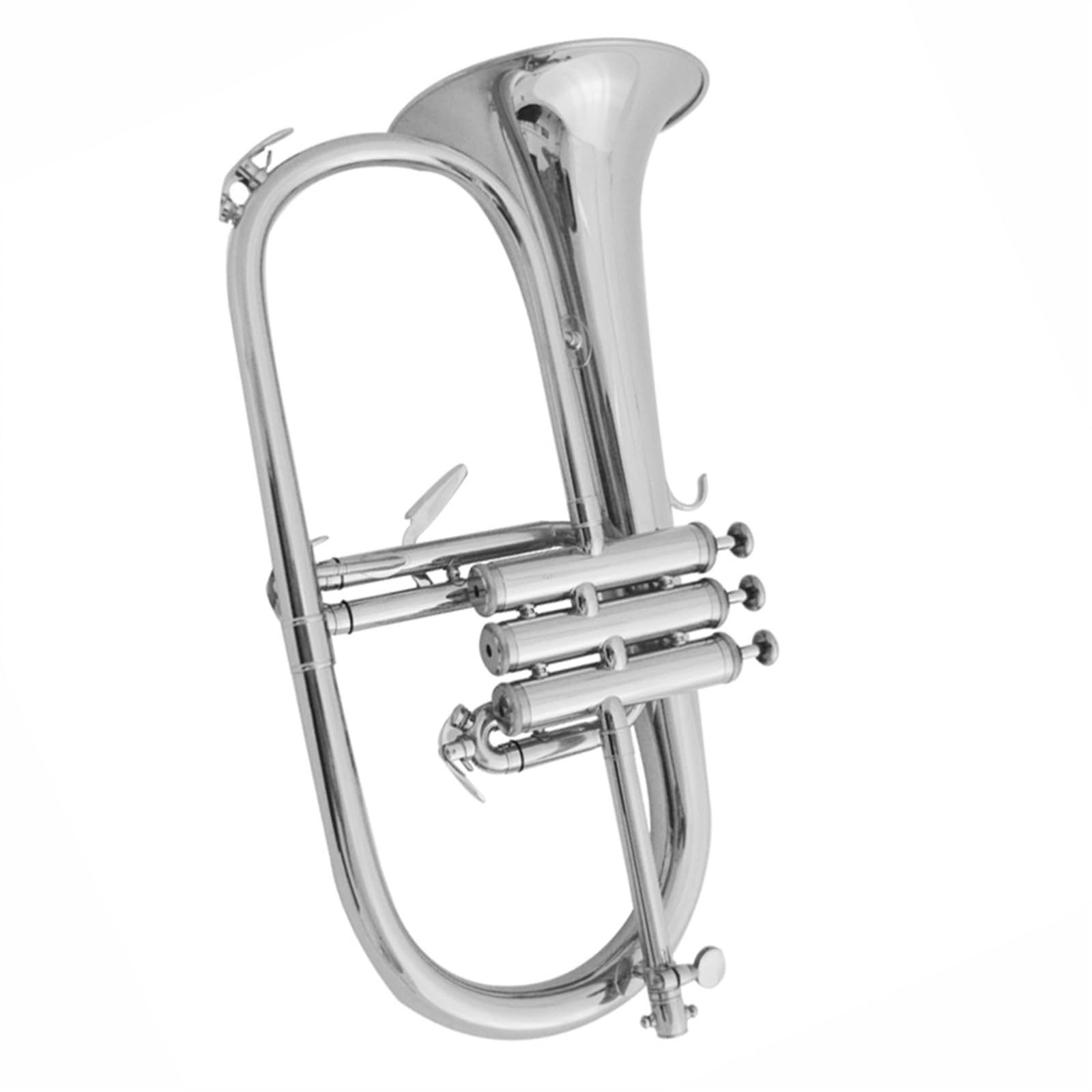 Standard Trąbka Trąbka B-dur Posrebrzana Dla Początkujących Mosiądz Stal Nierdzewna Wytrzymały Standardowy Instrument Trąbkowy(Silver)