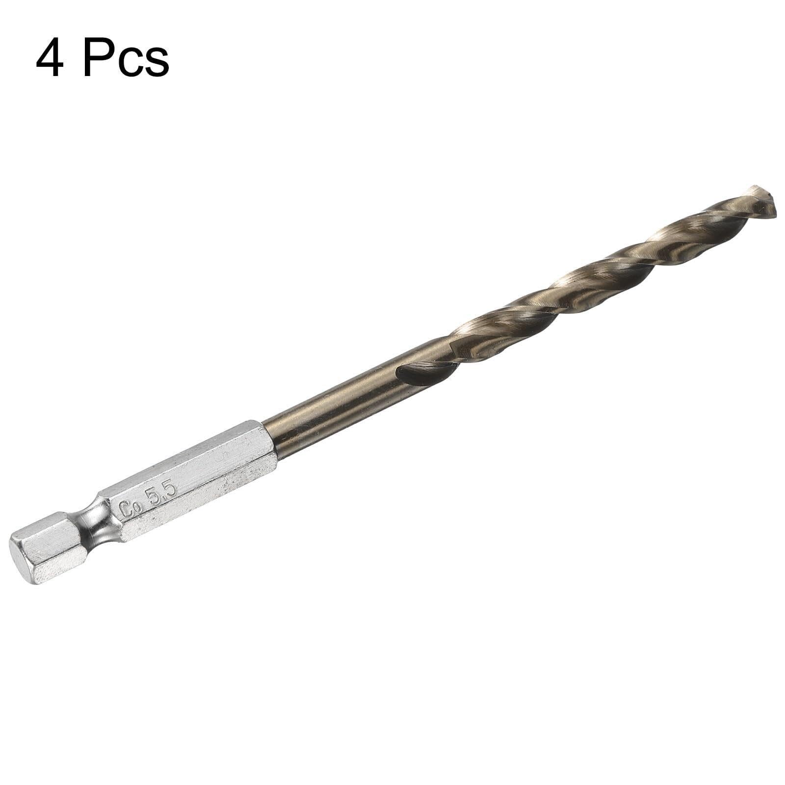Brocas helicoidales 1mm M35 HSS cobalto, 4 uds, vástago hexagonal 1/4"