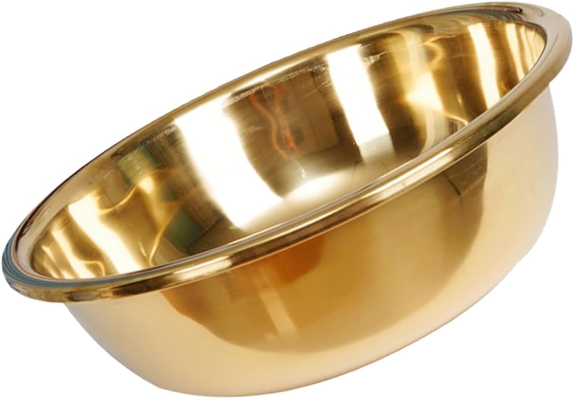 HEALLILY Large Stainless Steel Mixing Bowl Multi-functional Kitchen Wash Basin for Fruits Vegetables and Salads Heavy-duty Design for Easy Cleaning and Versatile Use