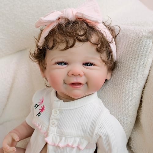 Anano Muñeco Reborn Silicona Completo 48 Cm Bebe Reborn Realista,Muñecas para Niñas Muñeca Silicona,Un Bebé Recién Nacido Tan Mono Regalo De Cumpleaños para Los Niños