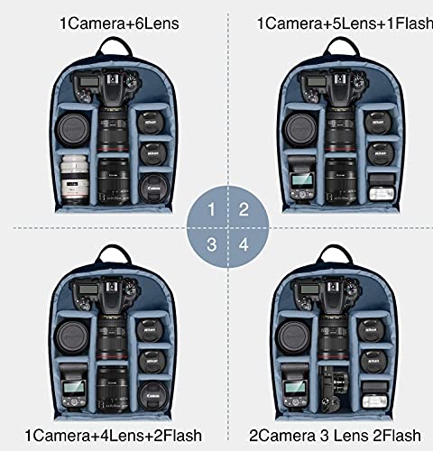 Image of VTS DSLR Camera Bag - Waterproof Backpack & Shoulder Carry Case for Camera, Lens, Tripod & Accessories