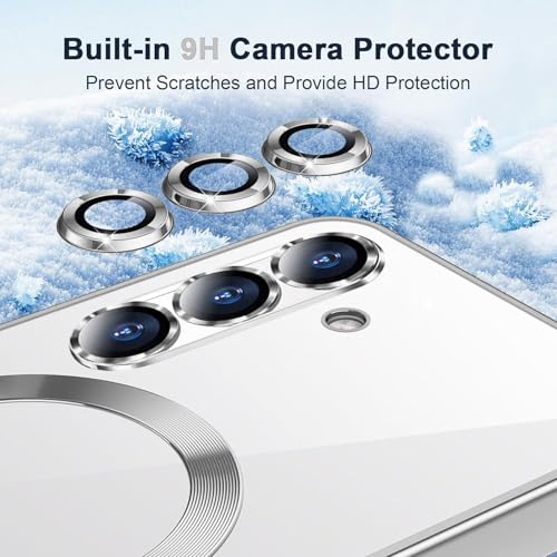 Image of VONZEE Clear Logo Electroplating Transparent Case For Samsung Galaxy A36 5G, Magnetic Plating Electroplate Tpu Case Cover, Individual Camera Protection For Each Lens- Silver