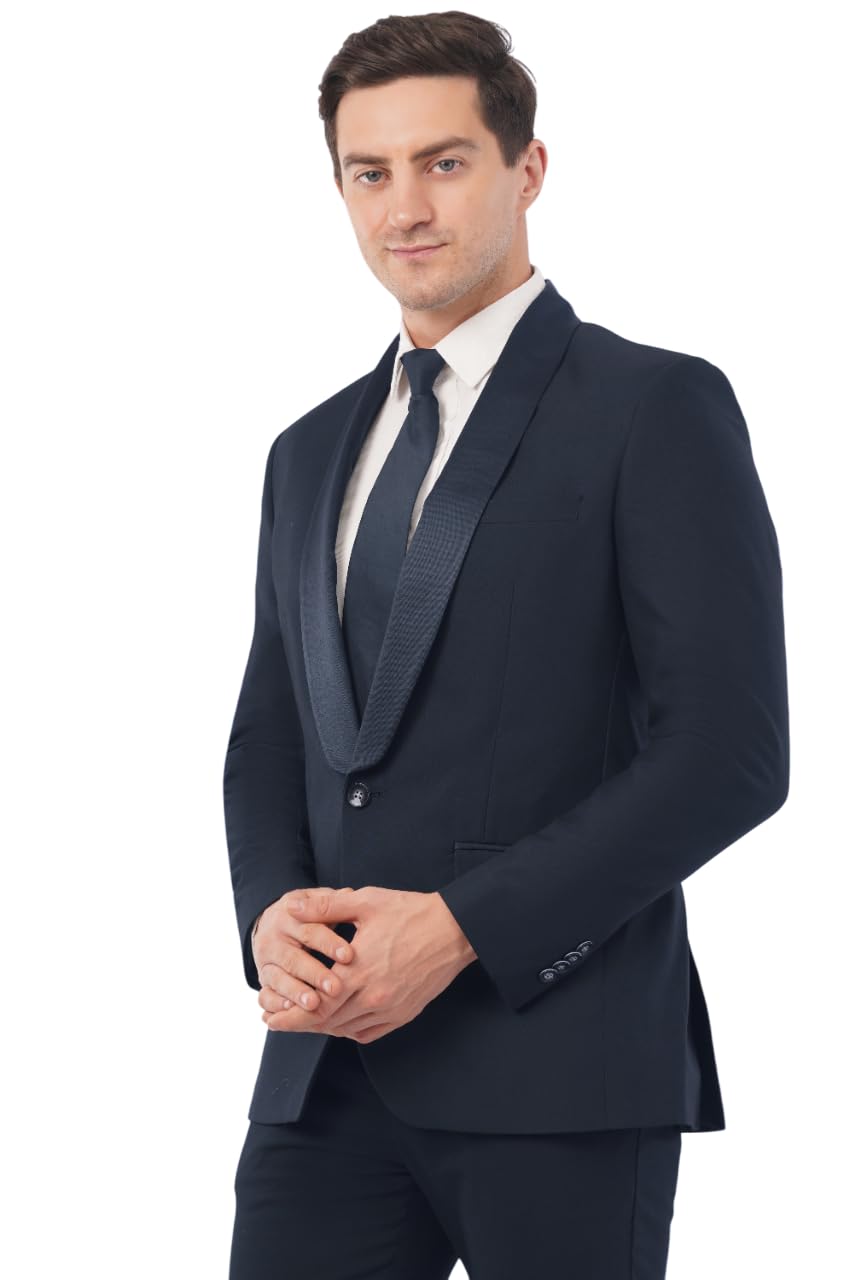 saintx Men's Premium Tuxedo Casual Blazer | Italian Slim Fit | Fully Lined | Shawl Collar | Stretchable Fabric | Designer Coat | Suitable for All Occasions (JK02)-picture-12