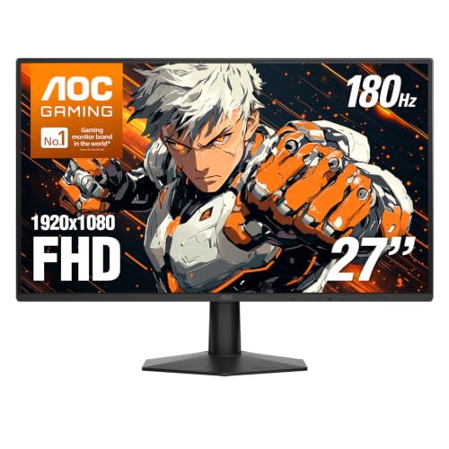 Image of AOC 27 Inch Gaming Monitor FHD 180Hz Fast IPS 0.5ms HDR, 27G51F2 | 1920x1080 Computer Monitor, Adaptive-Sync, LED, Audio Earphone out, VESA Mount, Console Ready, 3-Year Zero-Bright-Dot