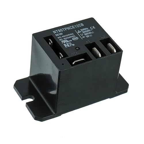 Miniatura 4 de NT90-DC12V-10X Relé de potencia DC 12V bobina 120 VCA 30A SPDT (1NO 1NC) con montaje de brida y 10 terminales de conexión rápida cables mini relé