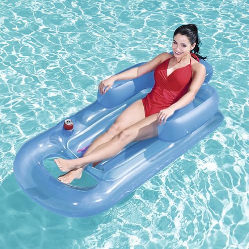 Flotteur de piscine gonflable avec chaise longue de bronzage et dossier
