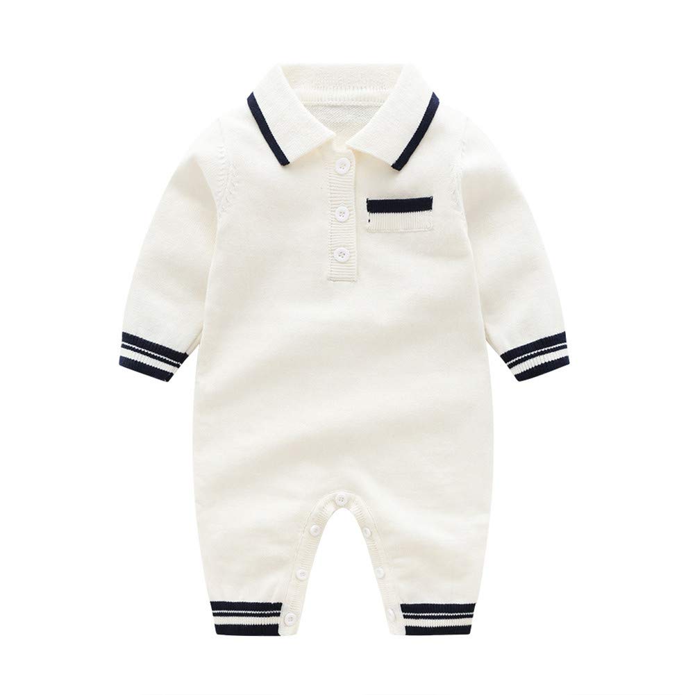Auro MesaToddler Infant Baby Boy Knit Long Sleeve Rompers Jumpsuit one-piece coverall 3 6 9 12 18 24 Months