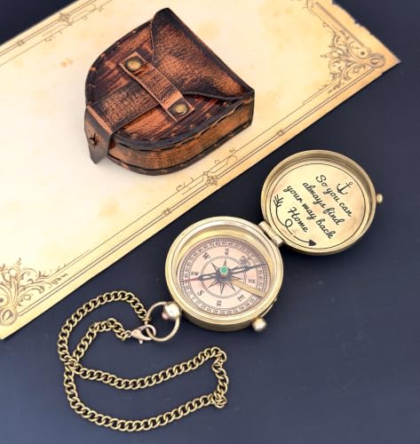 Brújula de Latón Grabada con Mensaje Sentimental miniatura 4
