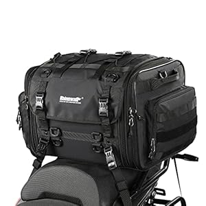 60L Expandable Motorcycle Tail Bag Motorcycle Travel Luggage, Motorcycle Powersports Saddle Bags, Motorbike Helmet Bag With Waterproof Rain Cover 12 51t nyl9zml. sl500 . ss300