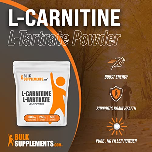 Bulksupplements.com L-Carnitine L-Tartrate Powder - Amino Acids Supplement For Muscle Recovery & Endurance - Gluten Free - 1G Per Serving, 250 Servings (250 Grams - 8.8 Oz) #TOP2