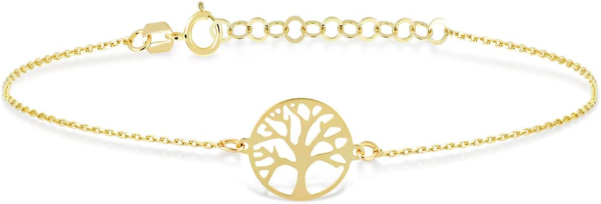 Gelin Tree of Life Bracelet in 14K Solid Gold | 14k Gold Family Bracelet for Women