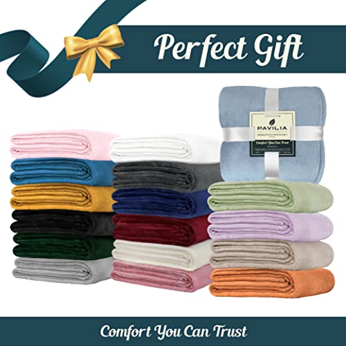 Pavilia Fleece Blanket Throw | Super Soft, Plush, Luxury Flannel Throw | Lightweight Microfiber Blanket For Sofa Couch Bed (Orange, 50X60 Inches) #TOP7