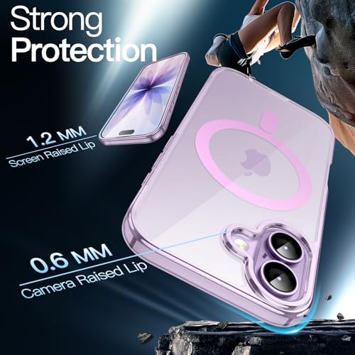 Image of JETech Magnetic Case for iPhone 17 6.3-Inch Compatible with MagSafe, Shockproof Phone Bumper Cover, Anti-Scratch Clear Back (Purple)