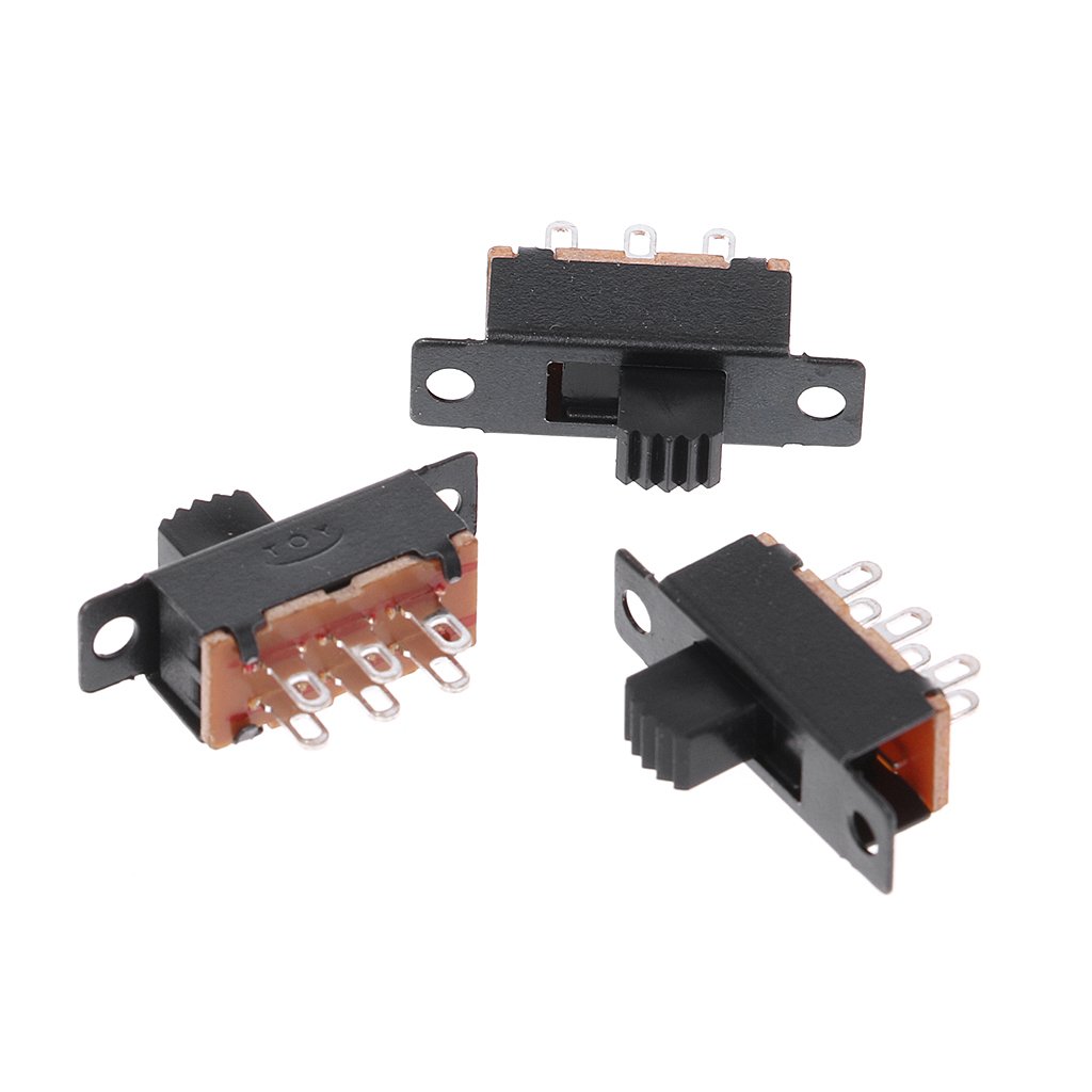 HELYZQ 10Pcs SS22F32 6 Pins 2 Positions DPDT On/On Mini Slide Switch 0.5A Toggle Switch