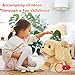 Easfan Electric Walking Brown Dog Plush Leash Puppy Toy Interactive Plush Toy with Remote Control Leash Christmas Birthday Gifts for Kids Toddlers