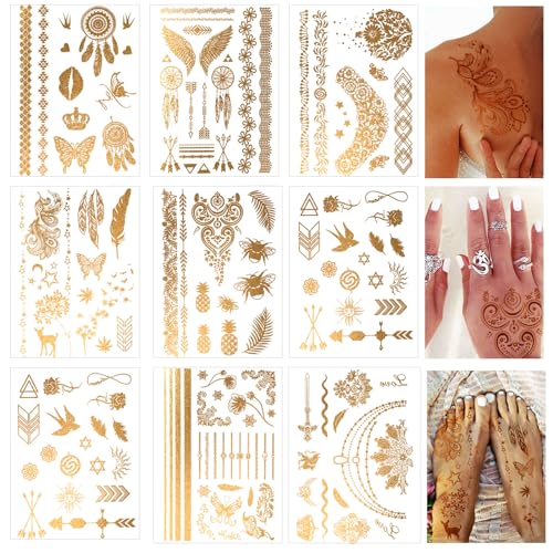 125+ Festival Tattoos Gold, Glitzer Tattoos...