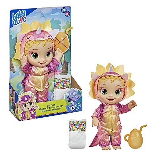 Muñeca Baby Alive Dino Cuties con cabello rubio miniatura 3