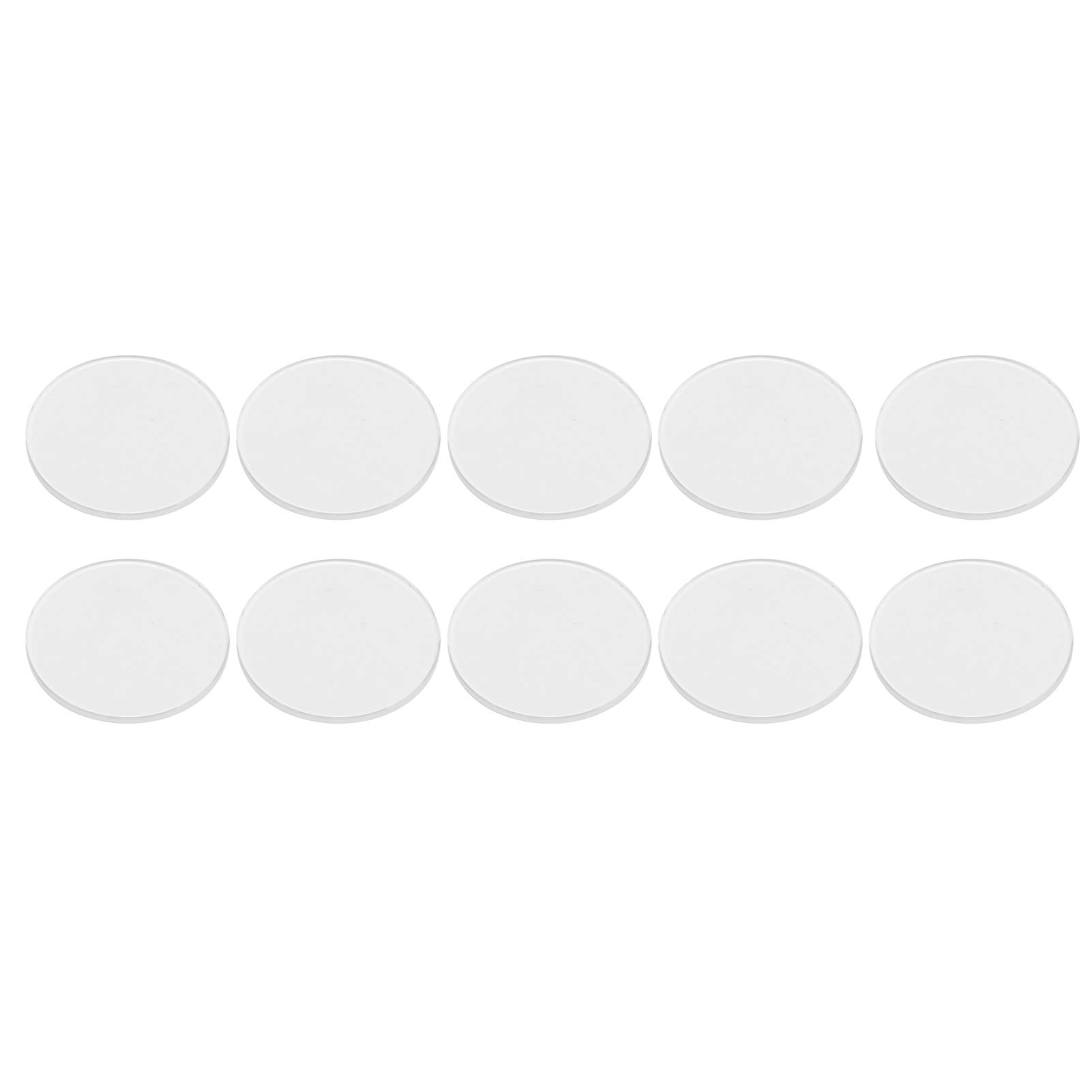 10pcs Flat Watch Glass Lens, Replacement Watch Face Lens, Sapphire Crystal Glass with Fine Polished, High Temperature, 25‑29.5mm Diameter and 1.2mm Thickness for Wat