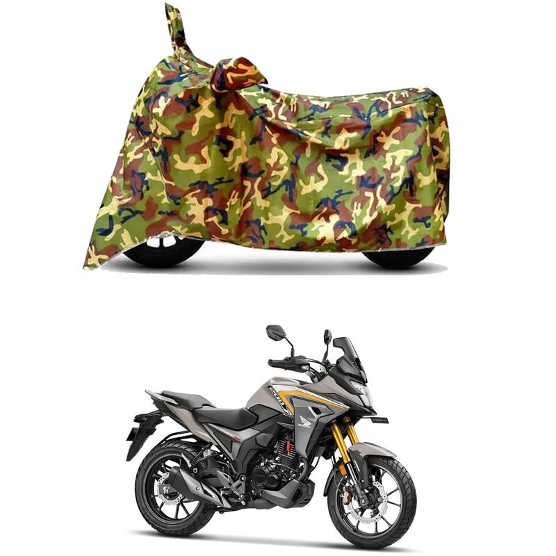 Image of Waterproof 100% PVC Coated Full Bike Scooty Two Wheeler Body Cover Compatible for Honda CB200X /UV-Rays /Heat Protection /Birds Dropping /Scratchproof /Dust Proof /All Varients[6X6 Jungle Print]