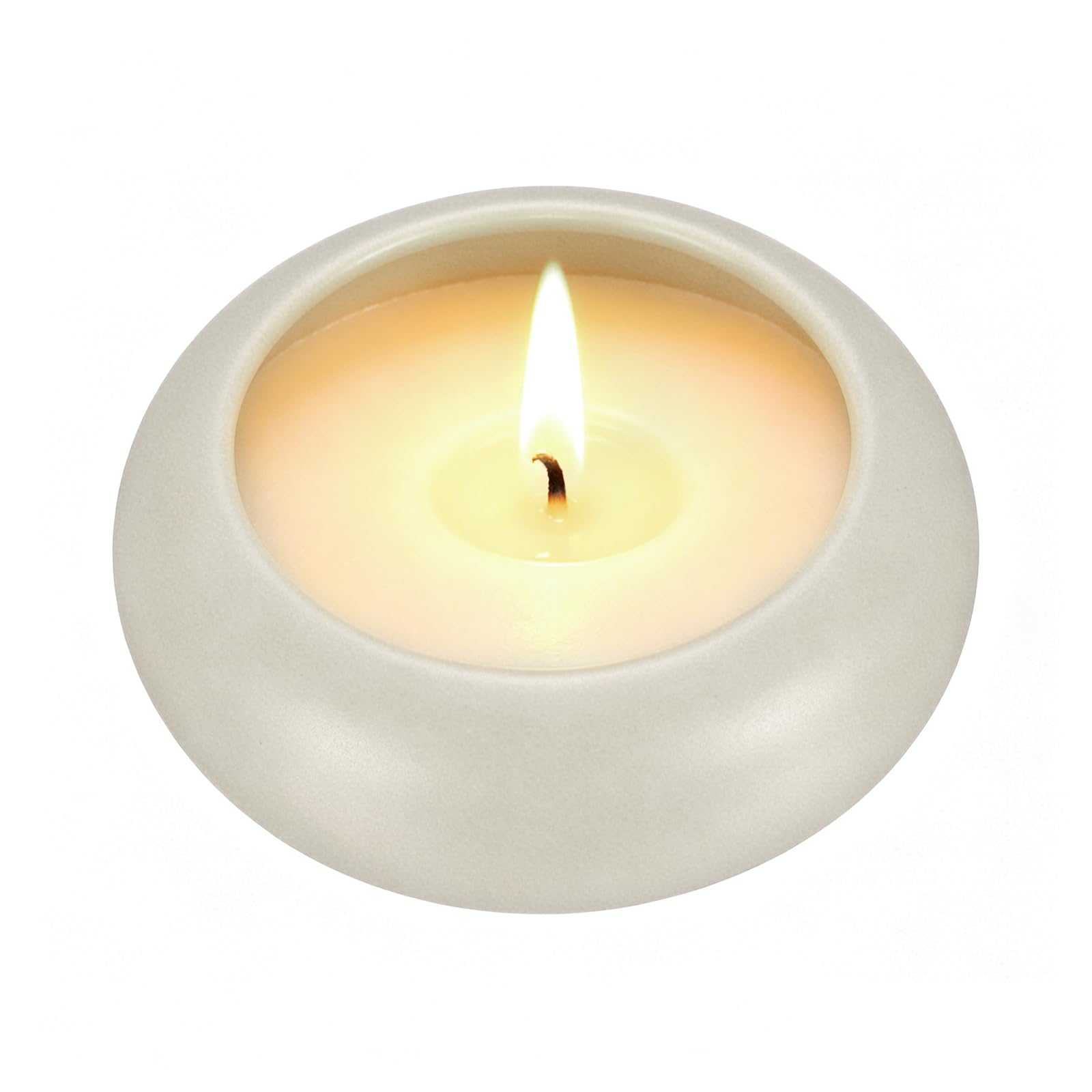 sourcing map Pebble Tea Light Candle Holder, 3cm Height Tealight Candle Holder Handcrafted Ceramic Decorative Calming Home Decor Accent for Table Centerpiece Wedding, Gray