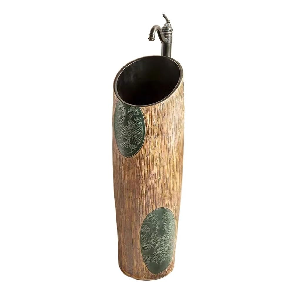 Courtyard Column Wash Basin Garden Retro Floor-Standing Outdoor Bathroom Bowl Sink