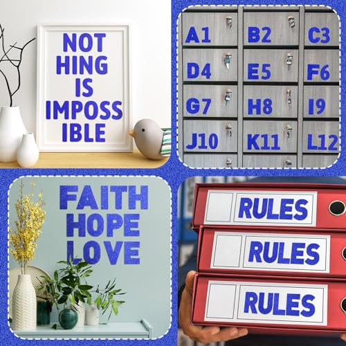 Image of Harloon 232 Pcs Large Glitter Letter Stickers 24 Sheets Classroom Bulletin Boards Decorations Big Font Alphabet Letter Self Adhesive Letters Stickers Back to School Decor DIY Craft(Blue,2.5 Inch)