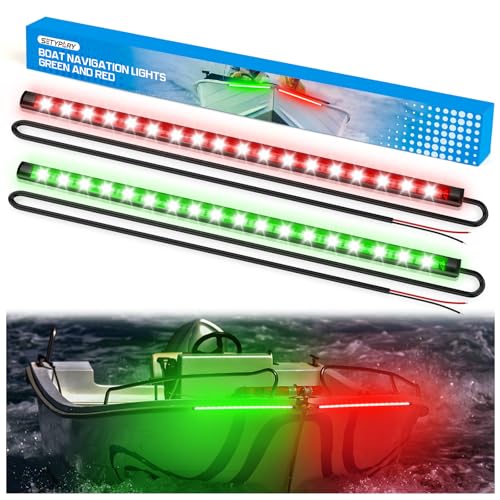 SETYPARY Boat Navigation Lights Red and Green, Bow Lights for Boats LED, Marine Running Lights Waterproof 12V for Night Fishing Small Boats and Pontoon